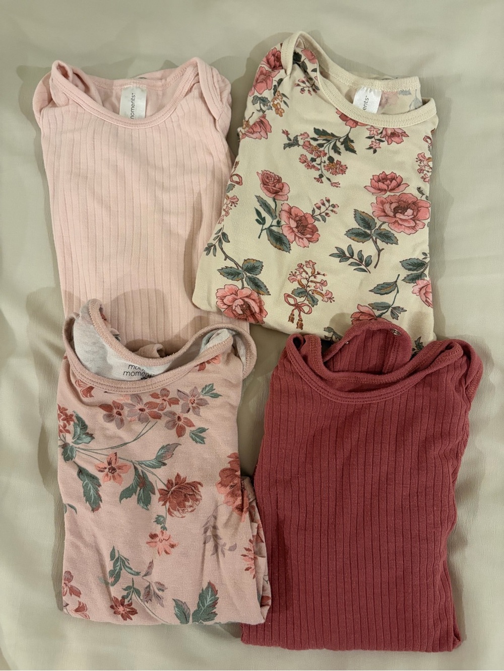 Modern Moments Super Soft Long Sleeve Bodysuits Bundle (4 pack) Size 12 month